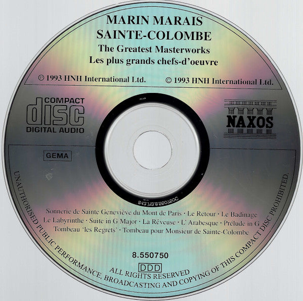 Marin Marais, Sainte-Colombe*, Spectre De La Rose : The Greatest Masterworks = Les Plus Grands Chefs-D'oeuvre (CD, Album, RP)