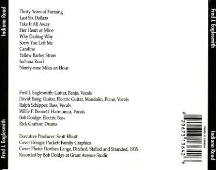 Fred Eaglesmith : Indiana Road (CD, Album)