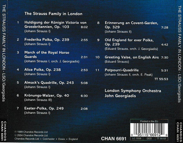 The London Symphony Orchestra, John Georgiadis : Johann Strauss And Family In London  (CD, Album)