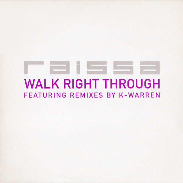 Raissa : Walk Right Through (12", Promo)