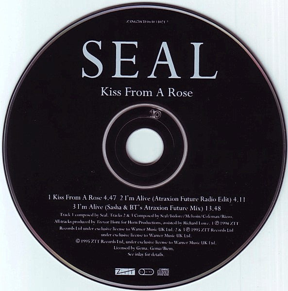 Seal : Kiss From A Rose (Love Theme From Batman™ Forever) / I'm Alive (Sasha &amp; B.T. Remix) (CD, Single)