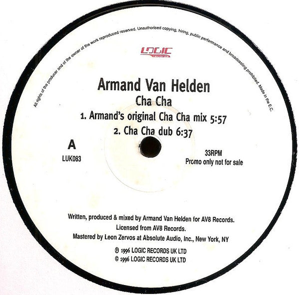 Armand Van Helden : Cha Cha (12", Promo)