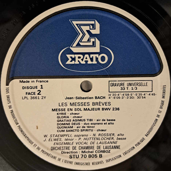 J.S. Bach* - Ensemble Vocal De Lausanne Et Orchestre De Chambre De Lausanne, Michel Corboz : Les Messes Brèves (3xLP + Box)