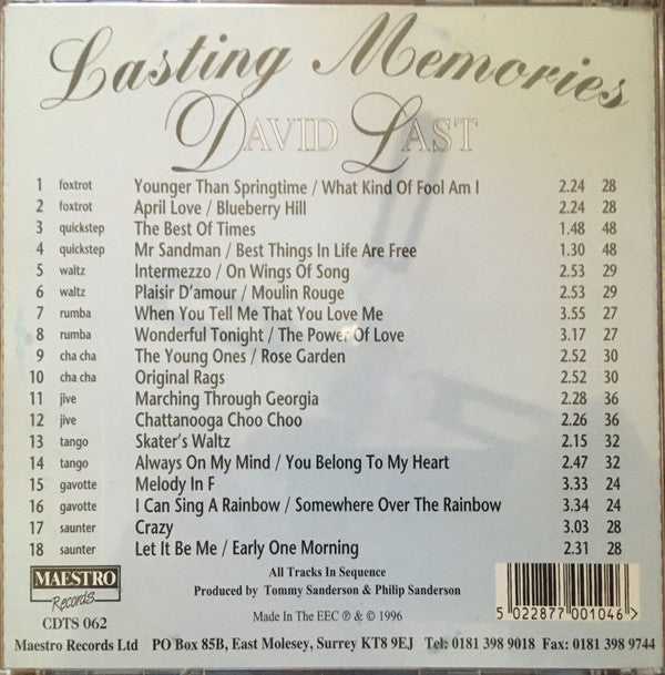 David Last (3) : Lasting Memories (CD, Album)