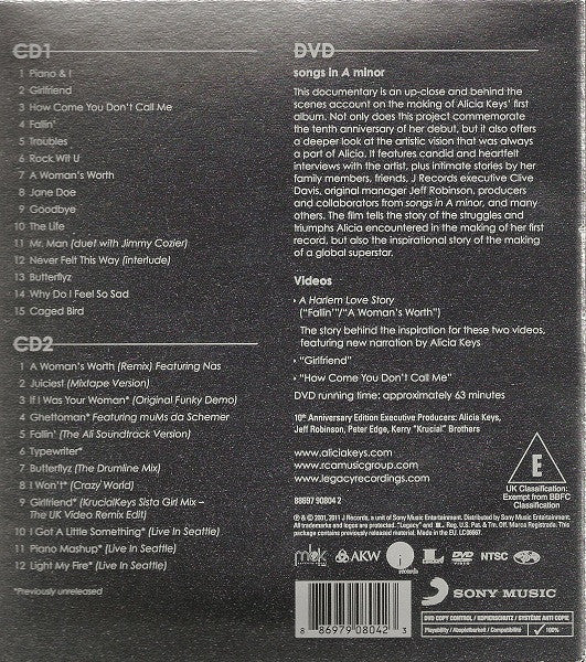 Alicia Keys : Songs In A Minor | Collector's Edition (CD, Album, RE + CD, Comp + DVD-V, NTSC)
