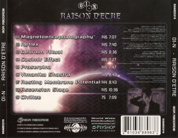 01-N : Raison D'Etre - Reason For Existence (CD, Album)