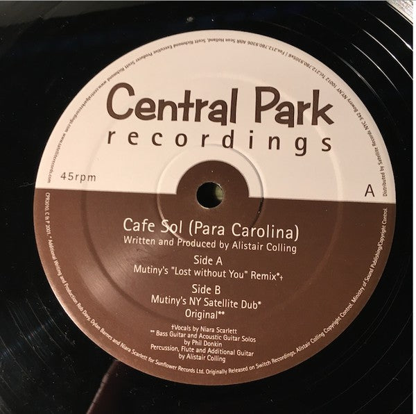 Alistair Colling : Cafe Sol (Para Carolina) (12")