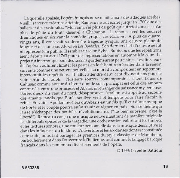 Rameau* - Capella Savaria, Mary Térey-Smith : La Naissance D'Osiris (Suite For Orchestra) / Abaris Ou Les Boréades (Suite And Dances) (CD)