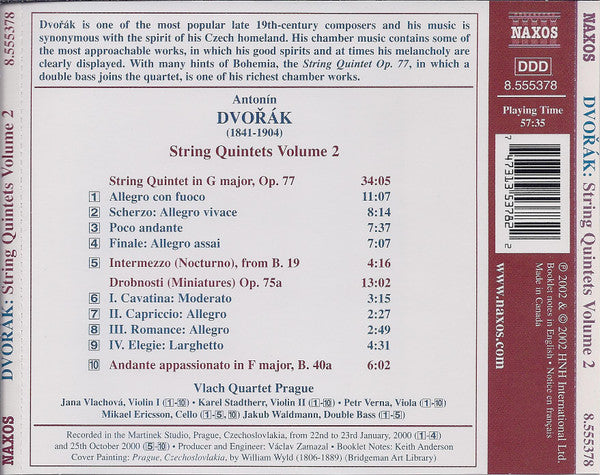 Dvořák* - Vlach Quartet Prague, Jakub Waldmann : String Quintets Volume 2, Op. 77 (CD, Album)