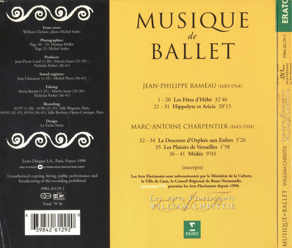 Les Arts Florissants • William Christie - Jean-Philippe Rameau • Marc Antoine Charpentier : Musique De Ballet (CD, Comp)